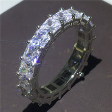 Load image into Gallery viewer, Handmade Eternity Promise ring 925 Sterling silver AAAA cz Engagement Wedding Band Rings for women Men Finger Party Jewelry