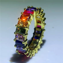 Load image into Gallery viewer, Handmade Eternity Promise ring 925 Sterling silver AAAA cz Engagement Wedding Band Rings for women Men Finger Party Jewelry