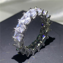Load image into Gallery viewer, Handmade Eternity Promise ring 925 Sterling silver AAAA cz Engagement Wedding Band Rings for women Men Finger Party Jewelry