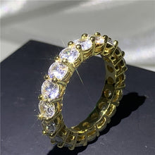 Load image into Gallery viewer, Handmade Eternity Promise ring 925 Sterling silver AAAA cz Engagement Wedding Band Rings for women Men Finger Party Jewelry