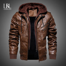 Load image into Gallery viewer, Mens Leather Jackets 2020 Winter New Casual Motorcycle PU Jacket Biker Leather Coats European Windbreaker Genuine Leather Jacket