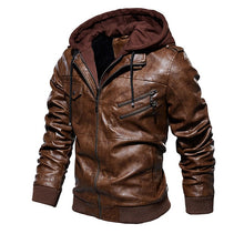 Load image into Gallery viewer, Mens Leather Jackets 2020 Winter New Casual Motorcycle PU Jacket Biker Leather Coats European Windbreaker Genuine Leather Jacket