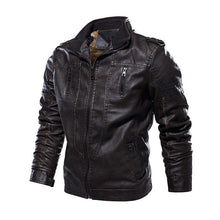 Load image into Gallery viewer, Mens Leather Jackets 2020 Winter New Casual Motorcycle PU Jacket Biker Leather Coats European Windbreaker Genuine Leather Jacket