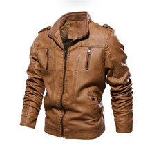 Load image into Gallery viewer, Mens Leather Jackets 2020 Winter New Casual Motorcycle PU Jacket Biker Leather Coats European Windbreaker Genuine Leather Jacket