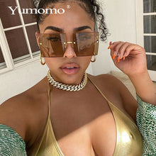 Load image into Gallery viewer, Trendy Oversized Square Sunglasses Women Personlity Fashion Sexy Red Brown Tinted Color Lens UV400 Retro Ladies Sun Glasses