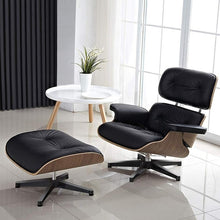 Load image into Gallery viewer, Furgle Mid-Century Lounge Chair&Ottoman Premium Quality Real Leather wood Reproduction Style Sofa for Living/Dining Room Bedroom