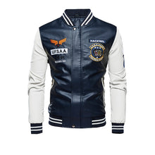Load image into Gallery viewer, New Men Leather Jacket 2020 Brand Embroidery Baseball PU Jackets Male Casual Luxury Winter Warm Fleece Pilot Bomber Jacket Coat