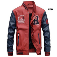 Load image into Gallery viewer, New Men Leather Jacket 2020 Brand Embroidery Baseball PU Jackets Male Casual Luxury Winter Warm Fleece Pilot Bomber Jacket Coat