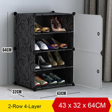 Load image into Gallery viewer, Multi-cube Shoe Cabinet Modular Home DIY Storage Organizer Bedroom Wordrobe Closet Plastic Shoe Rack with Umbrella Hanger