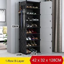 Load image into Gallery viewer, Multi-cube Shoe Cabinet Modular Home DIY Storage Organizer Bedroom Wordrobe Closet Plastic Shoe Rack with Umbrella Hanger