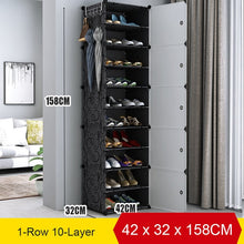 Load image into Gallery viewer, Multi-cube Shoe Cabinet Modular Home DIY Storage Organizer Bedroom Wordrobe Closet Plastic Shoe Rack with Umbrella Hanger