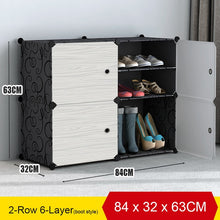 Load image into Gallery viewer, Multi-cube Shoe Cabinet Modular Home DIY Storage Organizer Bedroom Wordrobe Closet Plastic Shoe Rack with Umbrella Hanger