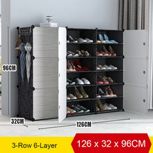 Load image into Gallery viewer, Multi-cube Shoe Cabinet Modular Home DIY Storage Organizer Bedroom Wordrobe Closet Plastic Shoe Rack with Umbrella Hanger