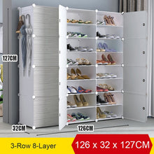 Load image into Gallery viewer, Multi-cube Shoe Cabinet Modular Home DIY Storage Organizer Bedroom Wordrobe Closet Plastic Shoe Rack with Umbrella Hanger