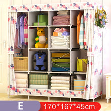 Load image into Gallery viewer, On Sale Modern Simple Wardrobe Fabric Folding Cloth Storage Cabinet DIY Assembly Easy Install Reinforcement Wardrobe Closet