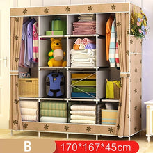 Load image into Gallery viewer, On Sale Modern Simple Wardrobe Fabric Folding Cloth Storage Cabinet DIY Assembly Easy Install Reinforcement Wardrobe Closet