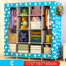 Load image into Gallery viewer, On Sale Modern Simple Wardrobe Fabric Folding Cloth Storage Cabinet DIY Assembly Easy Install Reinforcement Wardrobe Closet