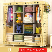Load image into Gallery viewer, On Sale Modern Simple Wardrobe Fabric Folding Cloth Storage Cabinet DIY Assembly Easy Install Reinforcement Wardrobe Closet