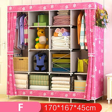 Load image into Gallery viewer, On Sale Modern Simple Wardrobe Fabric Folding Cloth Storage Cabinet DIY Assembly Easy Install Reinforcement Wardrobe Closet