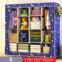 Load image into Gallery viewer, On Sale Modern Simple Wardrobe Fabric Folding Cloth Storage Cabinet DIY Assembly Easy Install Reinforcement Wardrobe Closet