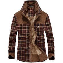 Load image into Gallery viewer, Winter Jacket Men Thicken Warm Fleece Jackets Coats Pure Cotton Plaid Jacket Military Clothes Men Chaquetas Hombre Size M-3XL