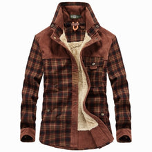 Load image into Gallery viewer, Winter Jacket Men Thicken Warm Fleece Jackets Coats Pure Cotton Plaid Jacket Military Clothes Men Chaquetas Hombre Size M-3XL