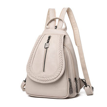 Load image into Gallery viewer, Women Leather Backpacks Zipper Female Chest Bag Sac a Dos Travel Back Pack Ladies Bagpack Mochilas School Bags For Teenage Girls