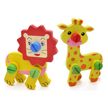 Load image into Gallery viewer, Wooden Assembling Chair Montessori Toys Baby Educational Wooden Toy Preschool Multifunctional Variety Nut Combination Chair Tool