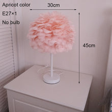 Load image into Gallery viewer, Beside Table Lamp Elegant Feather Lamp Beside Lamp Nightstand Lights Bedroom Living Room Wedding Birthday Desk Lamp E27 EU Plug