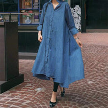 Load image into Gallery viewer, VONDA White Dress Women Sexy Turn-down Collar Asymmetrical Party Dress Office Ladies Sundress Casual Vestido Robe