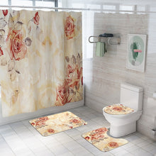 Load image into Gallery viewer, Bathroom Carpet Rug Bath Mat and Shower Curtain Set Bathroom Toilet Rug Bath Mats Home Decor Shower Floor Foot Rug Bathroom Mats