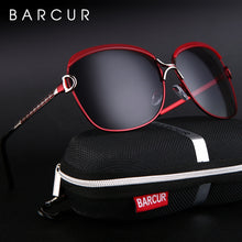 Load image into Gallery viewer, BARCUR Polarized Ladies Sunglasses Women Gradient Lens Round Sun Glasses Square Luxury Brand Oculos Lunette De Soleil Femme
