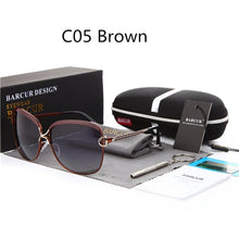 Load image into Gallery viewer, BARCUR Polarized Ladies Sunglasses Women Gradient Lens Round Sun Glasses Square Luxury Brand Oculos Lunette De Soleil Femme