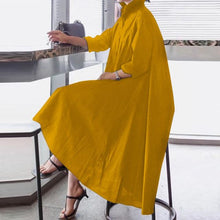 Load image into Gallery viewer, VONDA White Dress Women Sexy Turn-down Collar Asymmetrical Party Dress Office Ladies Sundress Casual Vestido Robe