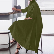 Load image into Gallery viewer, VONDA White Dress Women Sexy Turn-down Collar Asymmetrical Party Dress Office Ladies Sundress Casual Vestido Robe