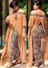 Load image into Gallery viewer, Plus Size Clothing Autumn Sexy Leopard Printed Dashiki African Dresses for Women Party Half Sleeve Slash Neck Femme Robe