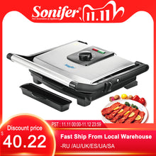 Load image into Gallery viewer, BBQ Grill Household Kitchen Appliances Barbecue Machine Grill Electric Hotplate Smokeless Grilled Meat Pan Contact Grill Sonifer