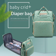 Load image into Gallery viewer, Large Capacity Diaper Bag Mummy Birthing Backpack Travel Portable Shoulder Multifunction Fold Bed Bags Waterproof Stylish Pack