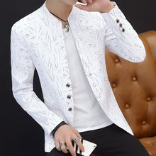 Load image into Gallery viewer, HOO 2021Men 's casual collar collar blazers youth handsome trend Slim print blazers 5XL 6XL
