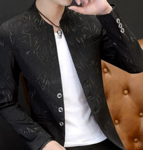Load image into Gallery viewer, HOO 2021Men 's casual collar collar blazers youth handsome trend Slim print blazers 5XL 6XL