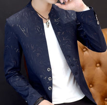 Load image into Gallery viewer, HOO 2021Men 's casual collar collar blazers youth handsome trend Slim print blazers 5XL 6XL