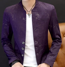 Load image into Gallery viewer, HOO 2021Men 's casual collar collar blazers youth handsome trend Slim print blazers 5XL 6XL