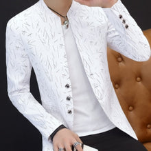 Load image into Gallery viewer, HOO 2021Men 's casual collar collar blazers youth handsome trend Slim print blazers 5XL 6XL