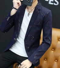 Load image into Gallery viewer, HOO 2021Men 's casual collar collar blazers youth handsome trend Slim print blazers 5XL 6XL