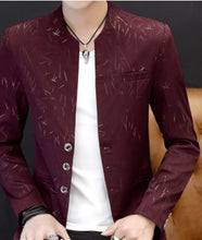 Load image into Gallery viewer, HOO 2021Men 's casual collar collar blazers youth handsome trend Slim print blazers 5XL 6XL