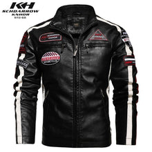 Load image into Gallery viewer, New Motorcycle Jacket For Men In Autumn/Winter 2020 Fashion Casual Leather Embroidered Aviator Jacket In Winter Velvet Pu Jacke