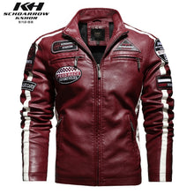 Load image into Gallery viewer, New Motorcycle Jacket For Men In Autumn/Winter 2020 Fashion Casual Leather Embroidered Aviator Jacket In Winter Velvet Pu Jacke
