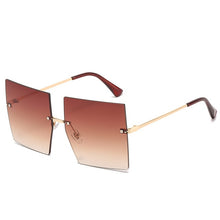 Load image into Gallery viewer, Trendy Oversized Square Sunglasses Women Personlity Fashion Sexy Red Brown Tinted Color Lens UV400 Retro Ladies Sun Glasses