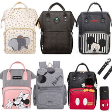 Load image into Gallery viewer, Disney Baby Diaper Bags Large Capacity Baby Stroller Insulated Bag Travel Organizer Baby Bag Set Lightweight Diaper Bag Backpack