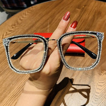 Load image into Gallery viewer, Myopia Hyperopia Women Sunglasses Vintage clear lens glasses ladies luxury rhinestone eyeglasses men optical Shades